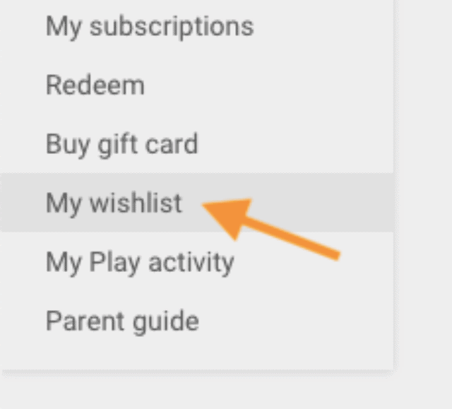 wishlist apps google play store