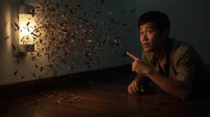 Pemilik rumah yang khawatir melihat sekumpulan laron mengerubungi lampu sebagai pertanda sarang rayap