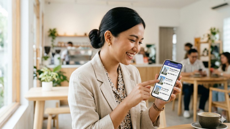 Kemudahan menyeleksi daftar sewa apartemen dan rumah secara fleksibel menggunakan smartphone