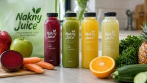 Botol Nakny Juice sebagai pilihan cold pressed juice Medan di atas meja.