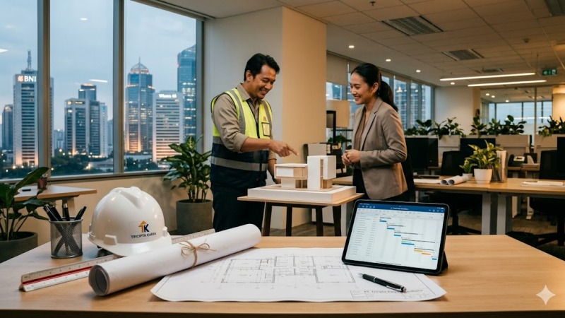 Perencanaan proyek bangunan bersama jasa kontraktor Jakarta profesional.