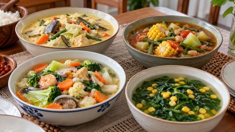 Beberapa pilihan menu sayuran berkuah untuk menu harian
